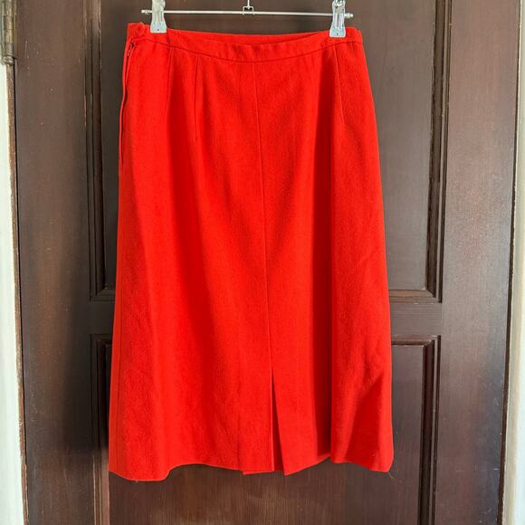 1960s Vintage | GARLAND Orange Wool Straight Column Skirt | Approx Size 4 - Picture 2 of 6